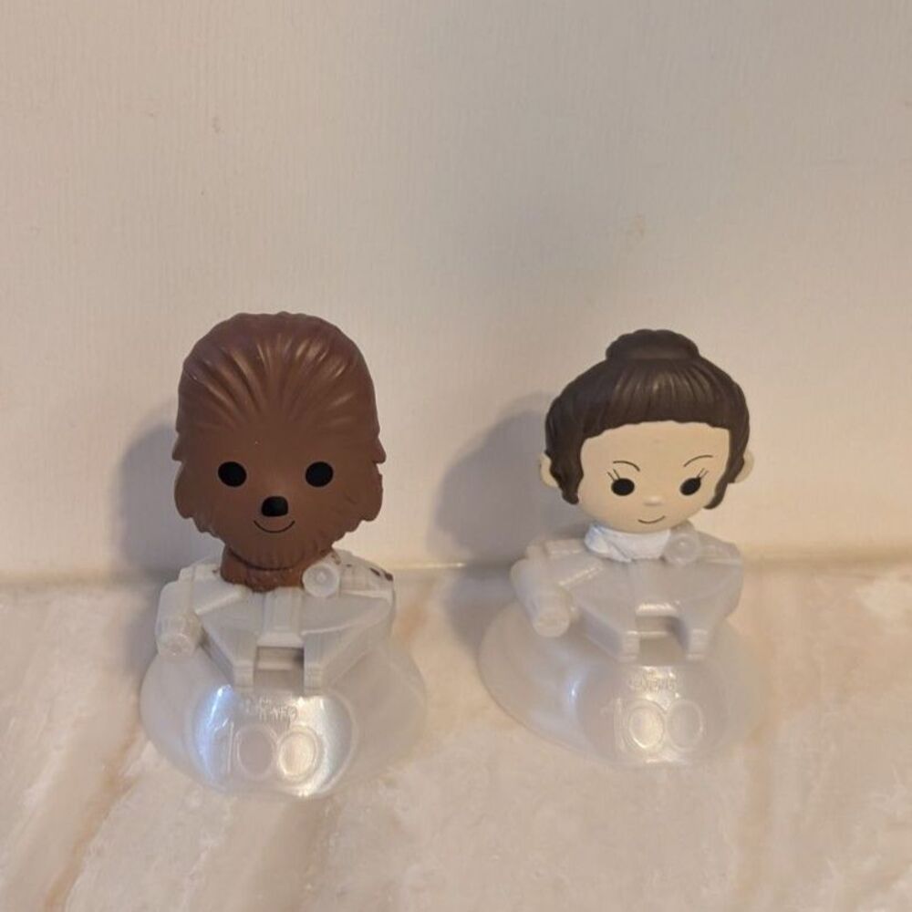 2023 McDonalds Disney 100 Star Wars Chewbacca & Princess Leia Figure Lot